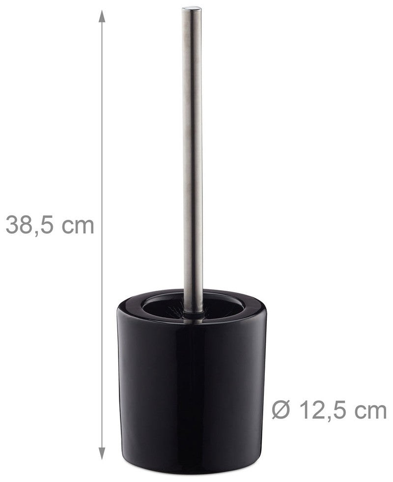 Toilettenbürste WC-BÜRSTE mit Halter WC-Garnitur KERAMIK SCHWARZ