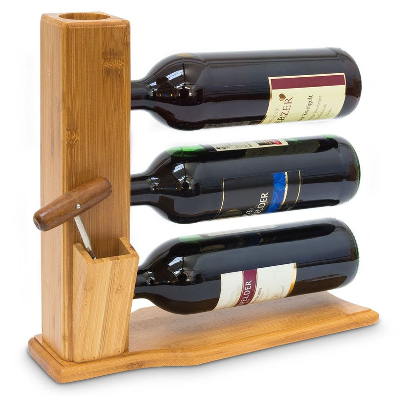 Weinständer für 3 Flaschen WEINREGAL Weinflaschenhalter aus Bambus Holz