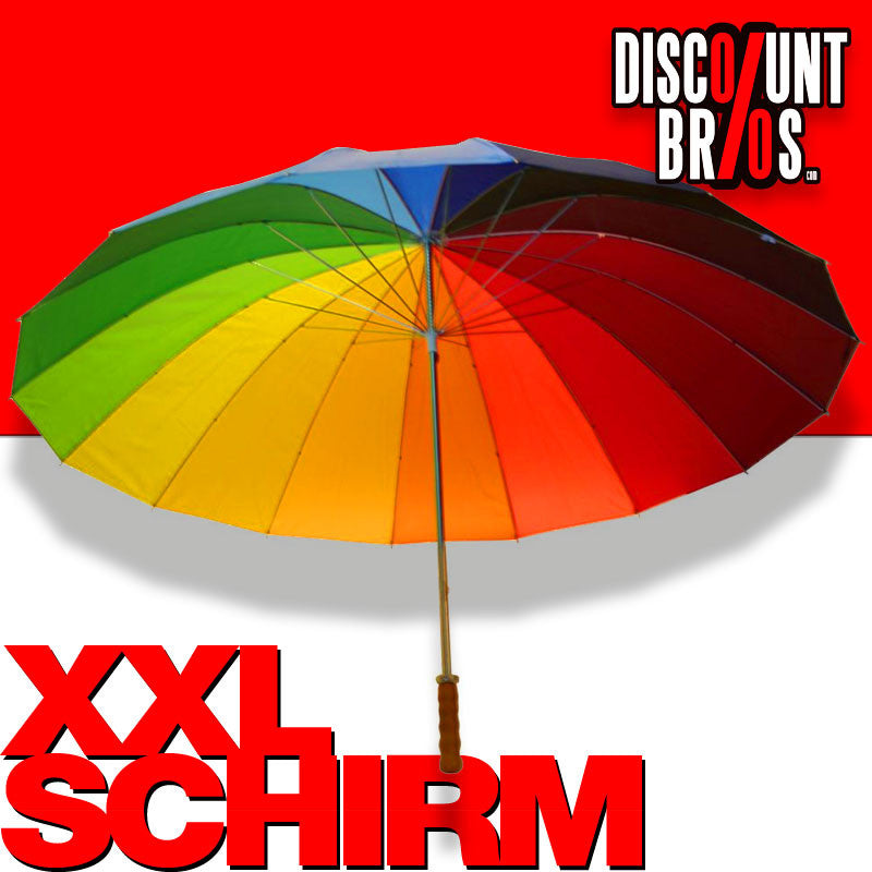 Grosser Regenbogen XXL Golf REGENSCHIRM Ø130cm