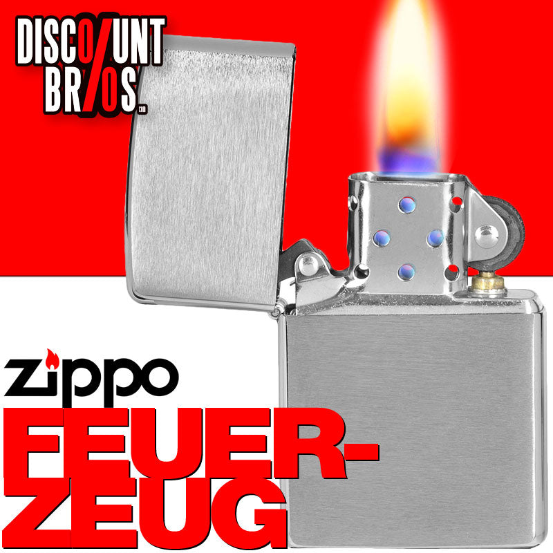 Zippo FEUERZEUG Benzinfeuerzeug Chrom-Gebürstet