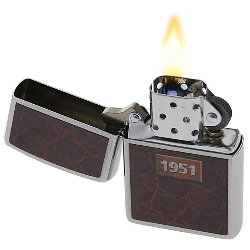 Zippo Raucherset FEUERZEUG-SET Benzinfeuerzeug "Leather Wrap", Feuerzeugbenzin, Feuersteine + Geschenkbox