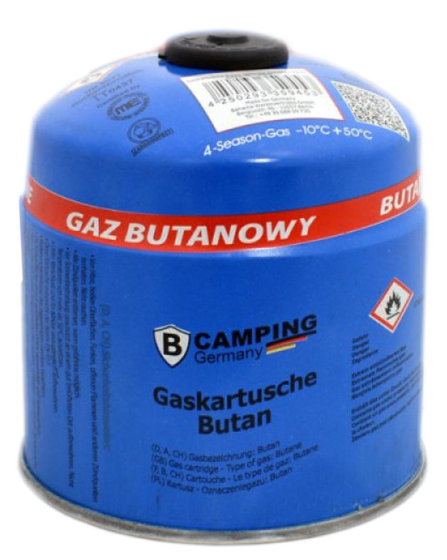 B-CAMPING 500g 990ml Butan GASKARTUSCHE für Gaskocher und Gasbrenner mit Schraubventil