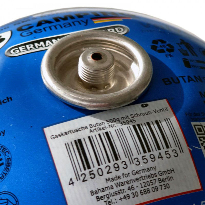 B-CAMPING 500g 990ml Butan GASKARTUSCHE für Gaskocher und Gasbrenner mit Schraubventil