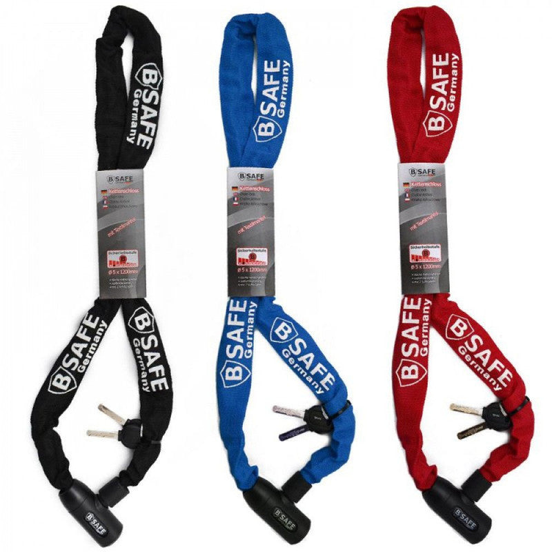 Mofa- Motorrad- Veloschloss KETTENSCHLOSS 5 × 120cm von B-SAFE