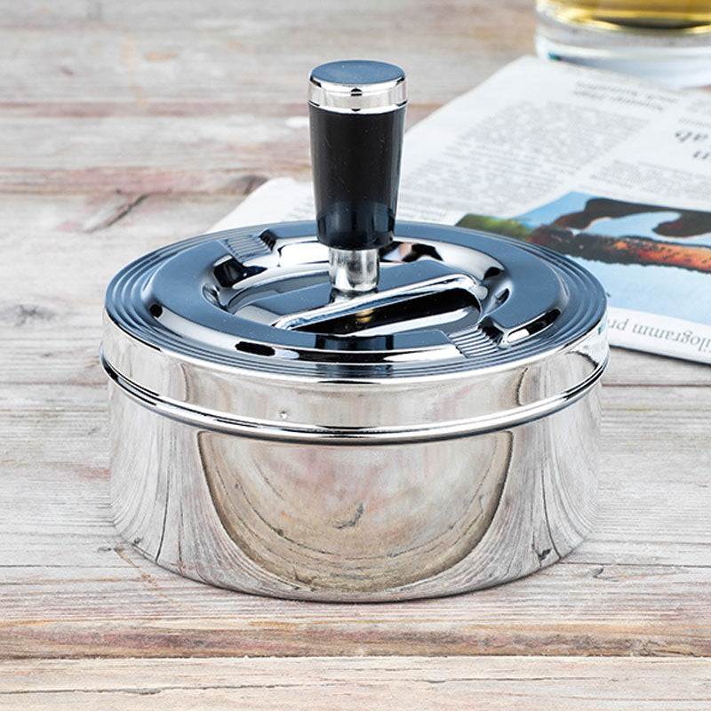 Drehaschenbecher DREH-ASCHENBECHER verchromter Aschenbecher 11cm