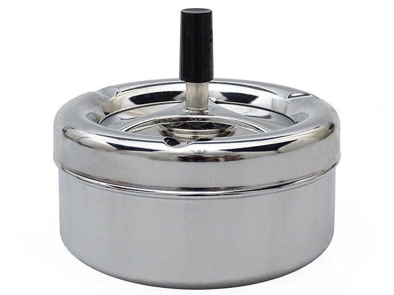 Verchromter DREH-ASCHENBECHER Aschenbecher Drehaschenbecher aus Metall Ø13cm