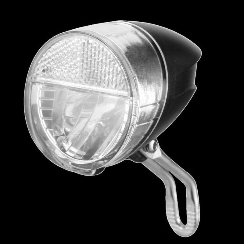 Extrahelles 30 LUX DYNAMO VELOLICHT mit LED Fahrrad Velolampe Scheinwerfer Fahrradscheinwerfer Frontscheinwerfer SCHWARZ CHROM