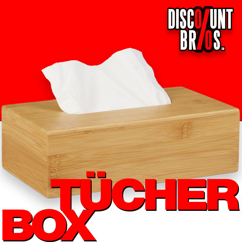 Grosse Bambus KOSMETIKTÜCHERBOX ovale Öffnung 27,5 cm