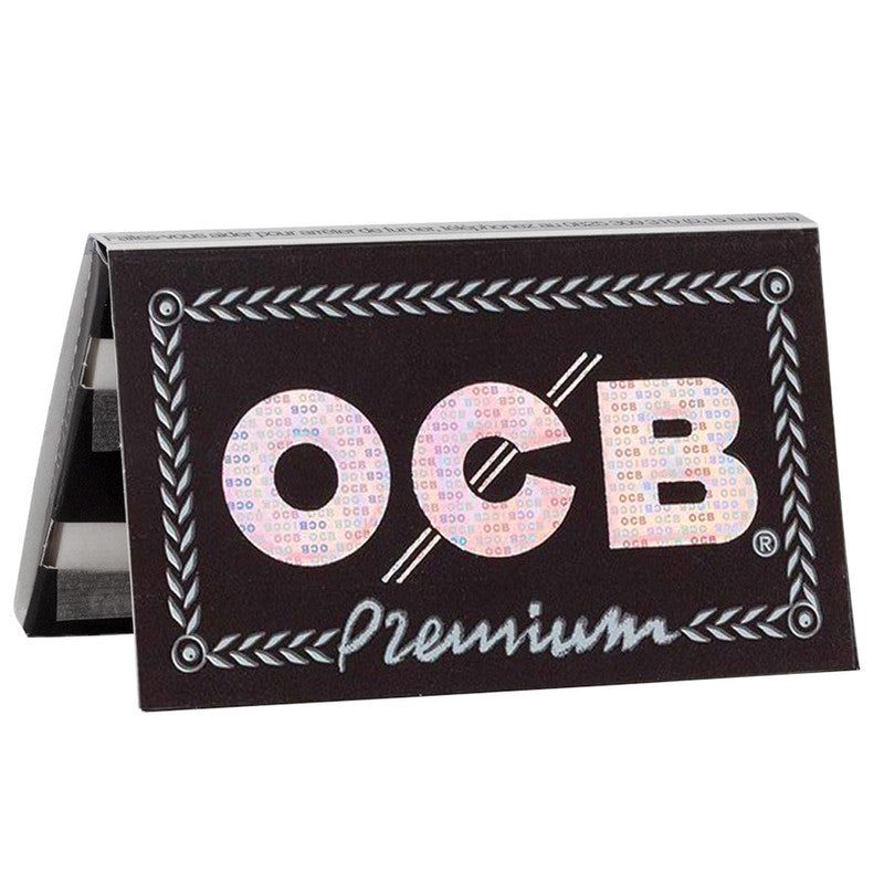 OCB PREMIUM Double Window Papers Black Schwarz Zigarettenpapier 100 Blatt 69×36mm