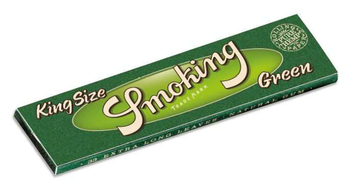 SMOKING GREEN Grün HANF King Size Hemp Papers 33 Blatt Zigarettenpapier 110×52mm