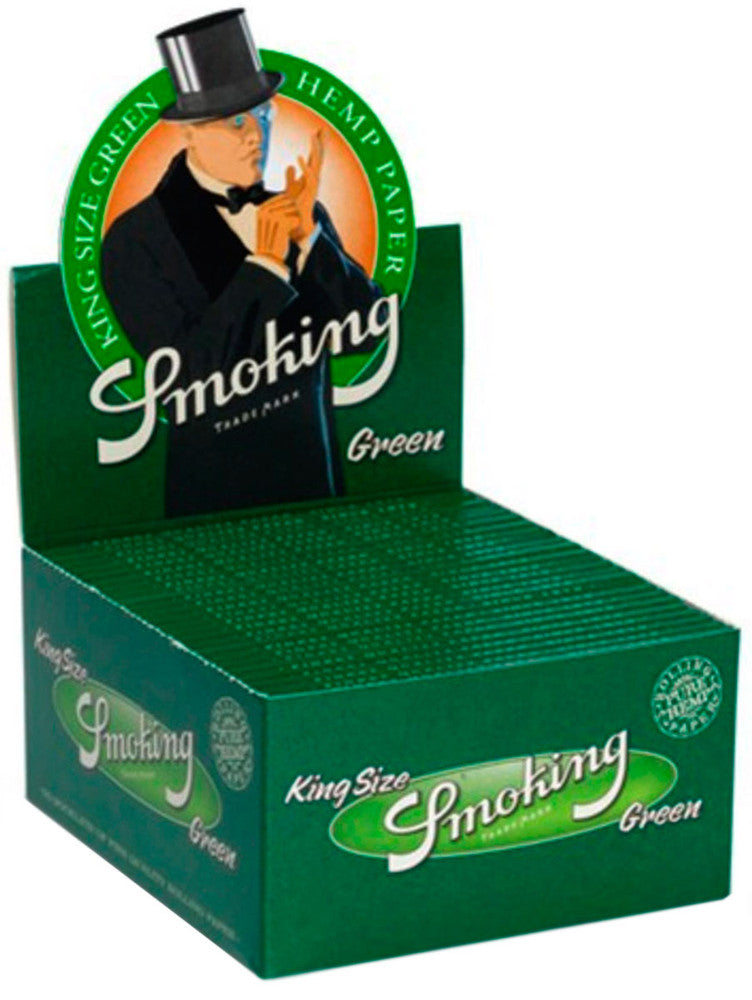 SMOKING GREEN Grün HANF King Size Hemp Papers 33 Blatt Zigarettenpapier 110×52mm