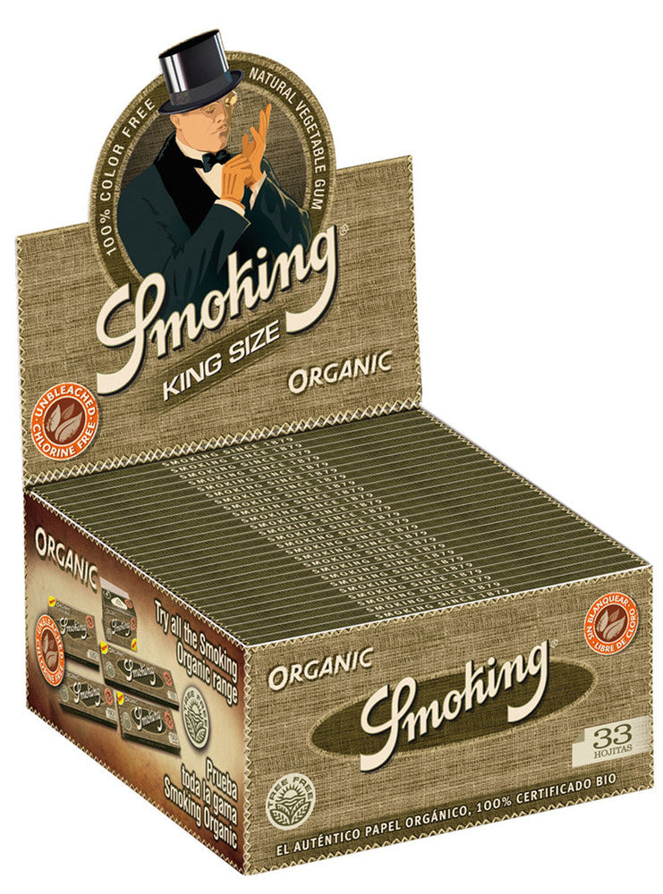 SMOKING ORGANIC Hemp HANF King Size Papers 33 Blatt Zigarettenpapier 110×44mm