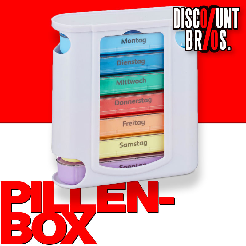 Tablettenbox PILLENBOX Pillendose 7 Tage 4 Fächer – Medikamentenorganizer für eine Woche