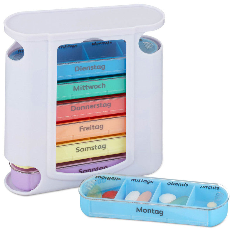 Tablettenbox PILLENBOX Pillendose 7 Tage 4 Fächer – Medikamentenorganizer für eine Woche