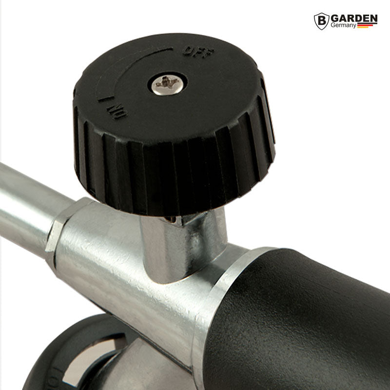 B-GARDEN Gasbrenner UNKRAUTBRENNER Lanze mit Piezozündung + 4er-Set GASKARTUSCHEN 227g Butangas-Kartuschen mit Bajonett-Ventil