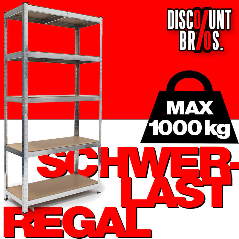 XL 220  x 100 x 45cm Lagerregal SCHWERLASTREGAL Metallregal Steckregal Gestell Regal mit 5 Böden